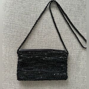 Vintage black beaded bag